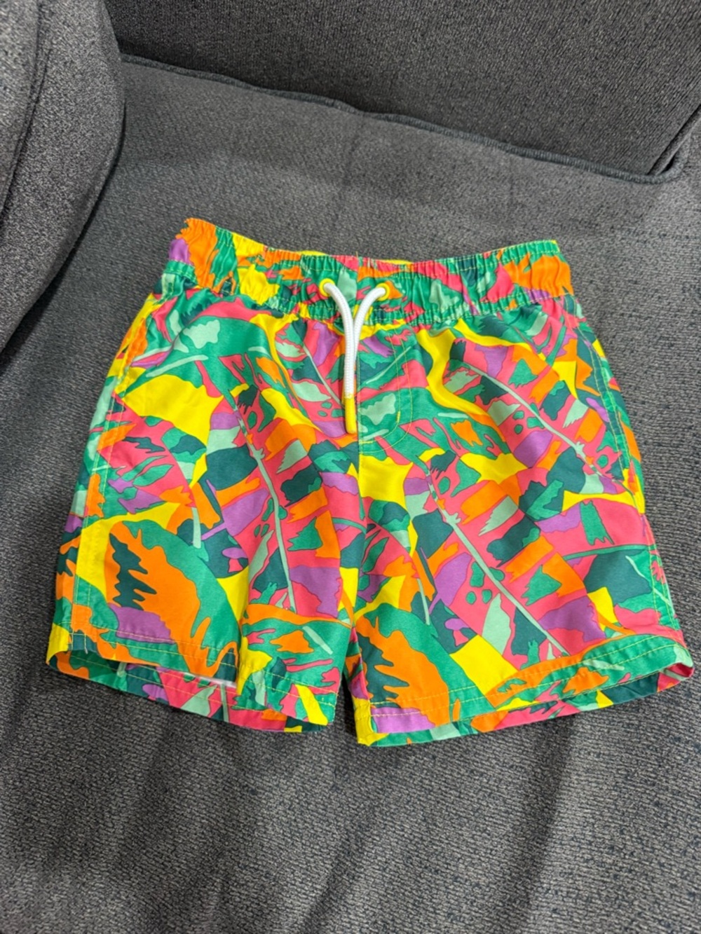 Cat & Jack Kids Colorful Tropical Swim Trunks in Green, Yellow & Pink & Orange